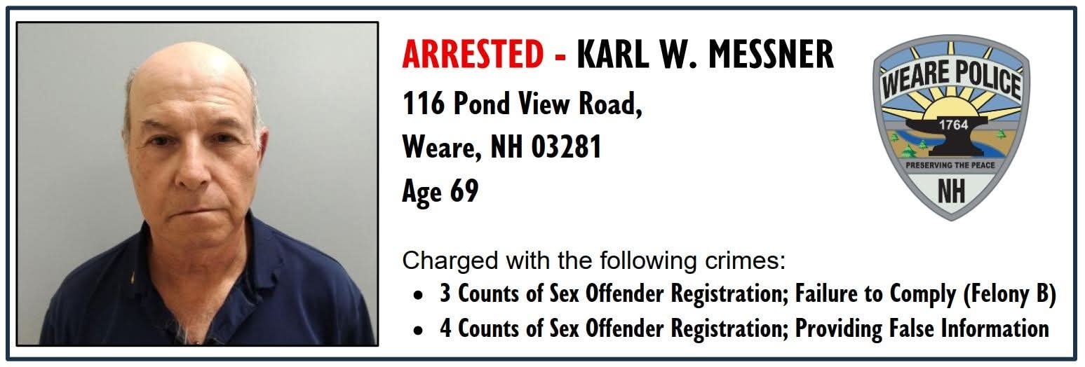 Weare Registered Sex Offender Arrested on New Charges